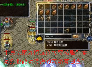 平民玩家如何选择传奇私服?零氪党也能玩得爽的攻略有哪些? 平民玩家如何选择传奇私服?零氪党也能玩得爽的攻略有哪些?