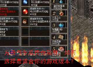 方舟与冬瓜传奇私服,如何选择最适合你的游戏版本? 方舟与冬瓜传奇私服,如何选择最适合你的游戏版本?