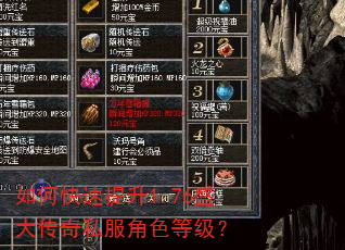 如何快速提升1.76盛大传奇私服角色等级? 如何快速提升1.76盛大传奇私服角色等级?