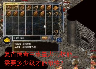 复古传奇中流星火雨技能需要多少级才能修炼? 复古传奇中流星火雨技能需要多少级才能修炼?