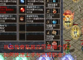 热血传奇私服百区是哪个区?如何快速上手与选择职业? 热血传奇私服百区是哪个区?如何快速上手与选择职业?